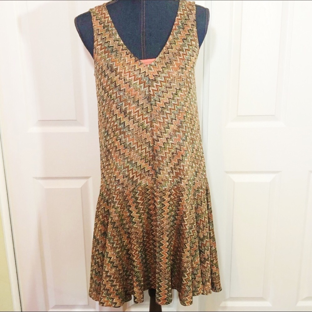 Maeve Anthropologie size S lined chevron dress